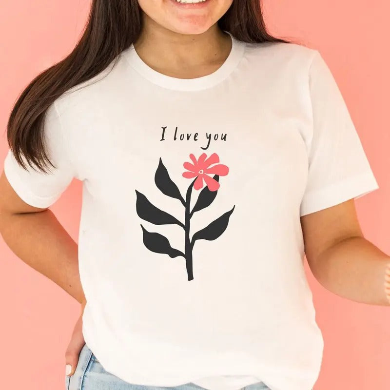 I Love You T-shirt, Valentine's Day T-shirt, Valentines  Flower Shirt, Valentines Day Gift, Candy Flower T-shirt, Gift...
