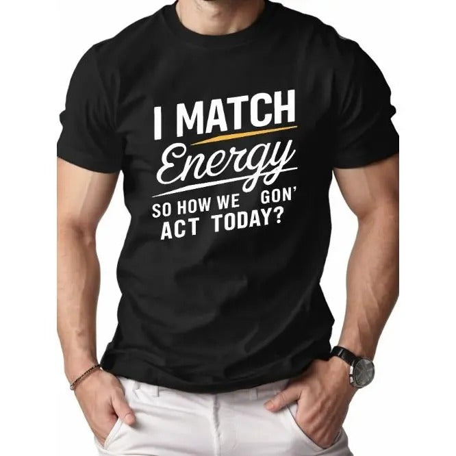 I MATCH Energy Comfort Fit Pure Cotton Men's T-Shirt