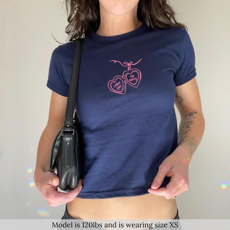 I Miss You Baby Tee, Heart Locket Shirt Custom Pop Concert Baby Tee, Gifts For Her Concert Tee Hoodie, Sweatshirt