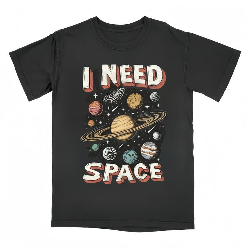 I Need Space Comfort Colors Unisex T-shirt Gothic Alternative Fashion Casual Tees Round Neck Tshirt - Unisex T-shirt-L02...