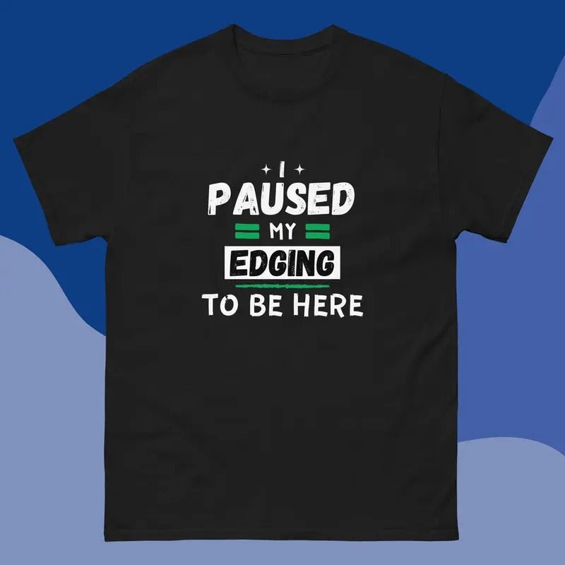 I Paused My Edging To Be Here T-Shirt, Funny Novelty Joke Gifts (Unisex) Hoodie, Sweatshirt | HypeCrazeTee.com