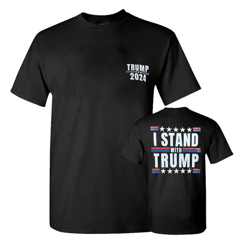 I Stand With Trum.p T-shirt, Full Color, For Men, For Women Classic Cotton Hoodie, Sweatshirt | HypeCrazeTee.com