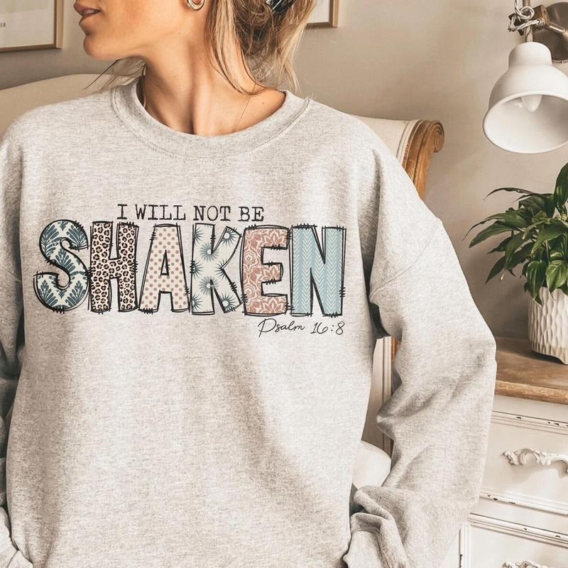 I Will Not Be Shaken Ash Grey Sublimation T-Shirts, Hoodie, Sweatshirt
