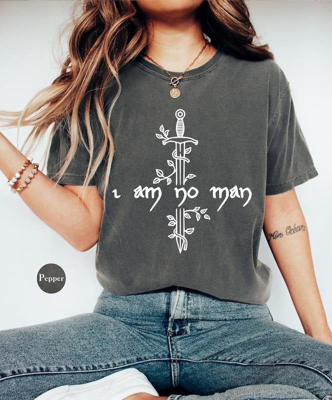 I am No Man Bookish Shirt | Book Lover Tshirt | Fantasy Merch Book Shirts | Bookish Gift For Her | Fantasy Reader T-Shirt...