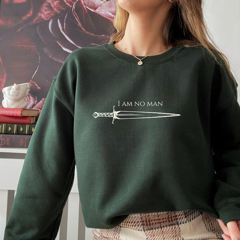 I am No Man shirt. Dark Academia. Feminist Sweatshirt. Book lover gift. Alt style. Literature sweatshirt. Literary Hoodie