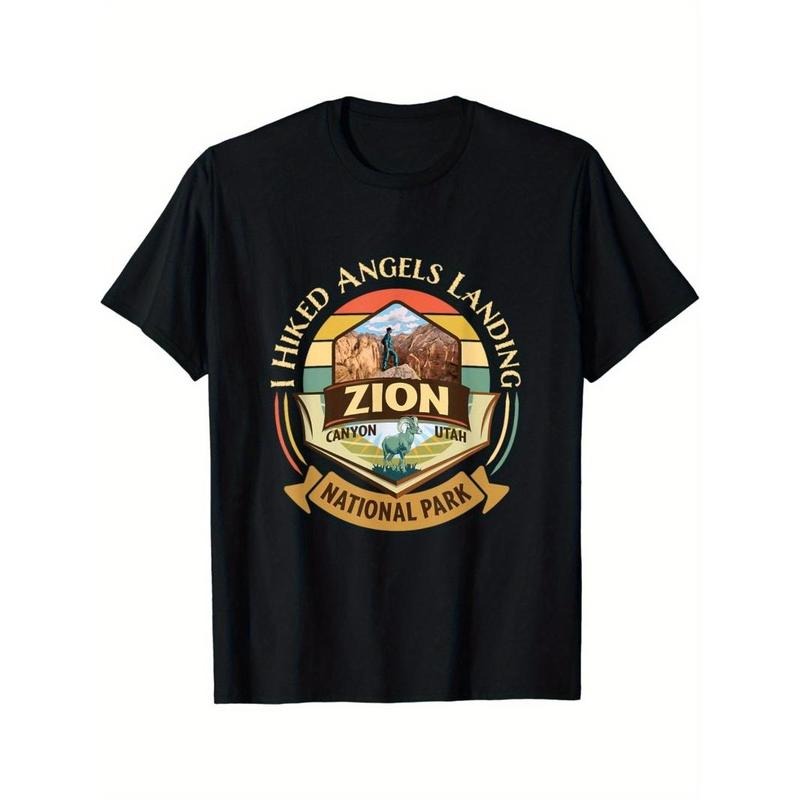 I hiked up Angel's Landing. Zion Vintage Sunset Design T-Shirt. Made in USA Hoodie, Sweatshirt | HypeCrazeTee.com