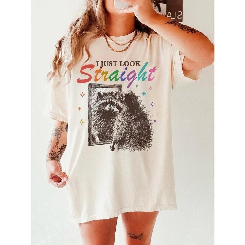 I Just Straight Funny Lgbt Shirt Funny Lesbian Shirt Cool Queer Shirt Live Laugh Lesbian Bi Pride Shirt Pansexual Trans T-Shirts, Hoodie, Sweatshirt