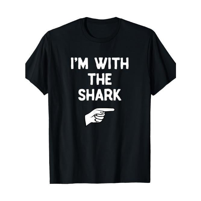 I'm With The Shark Costume Halloween Matching Party T-Shirt Made in USA Hoodie, Sweatshirt | HypeCrazeTee.com