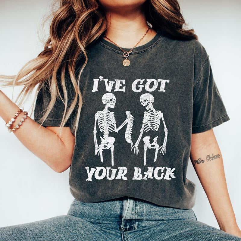 I've Got Your Back, Funny Skeleton, Retro, Aesthetic, Vintage, Comfort Colors Tshirt, Women's Crew Neck, Crewneck Hoodie,...
