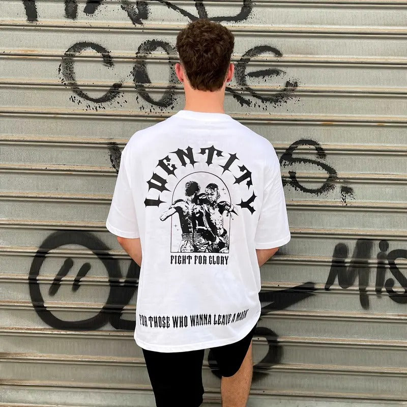 IDENTITY - Fight For Glory, Premium oversize shirt 240GSM Hoodie, Sweatshirt | HypeCrazeTee.com