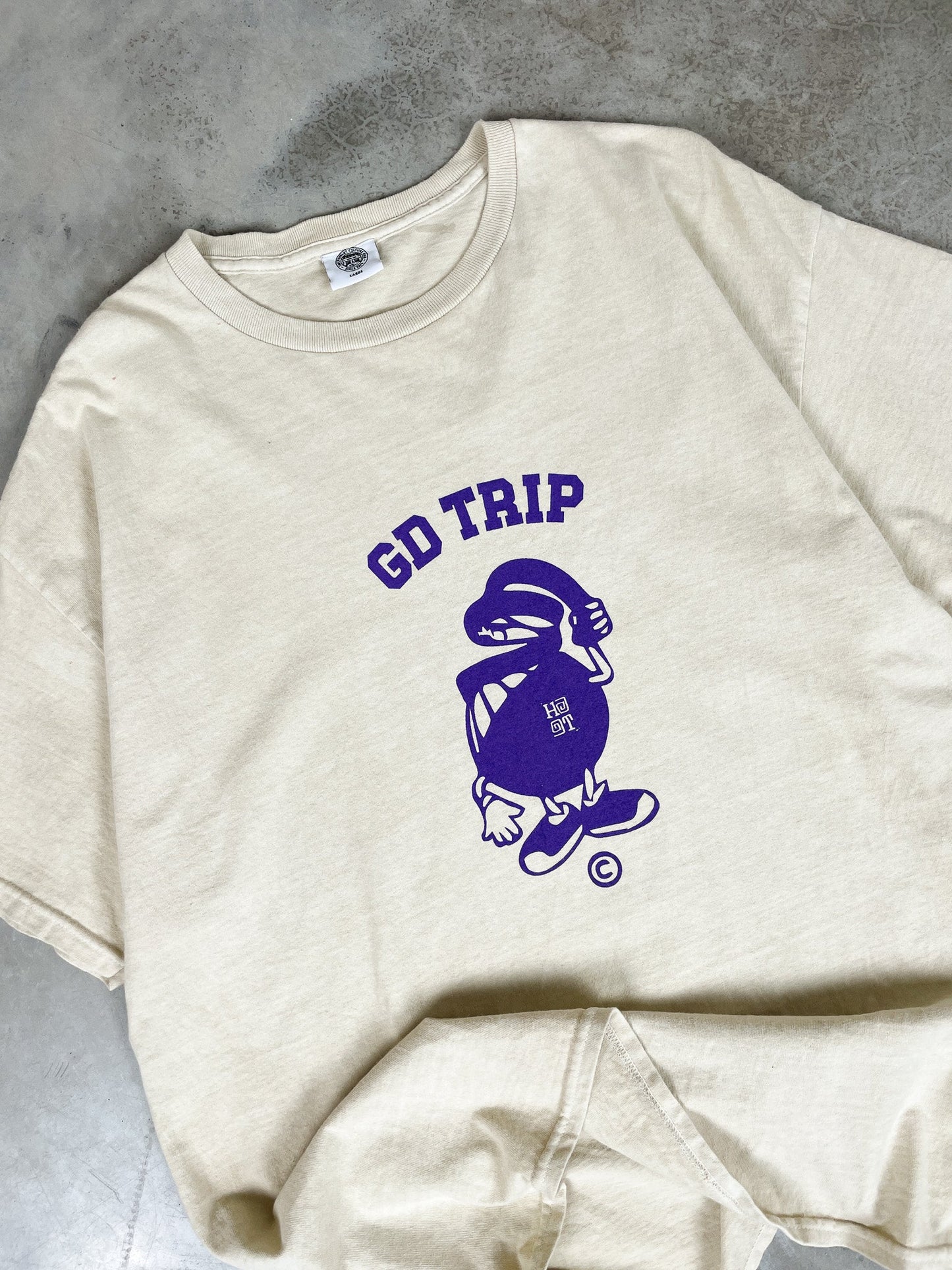 HAVE A GD TRIP 'Skate Club' Vintage Washed Tee - Cream