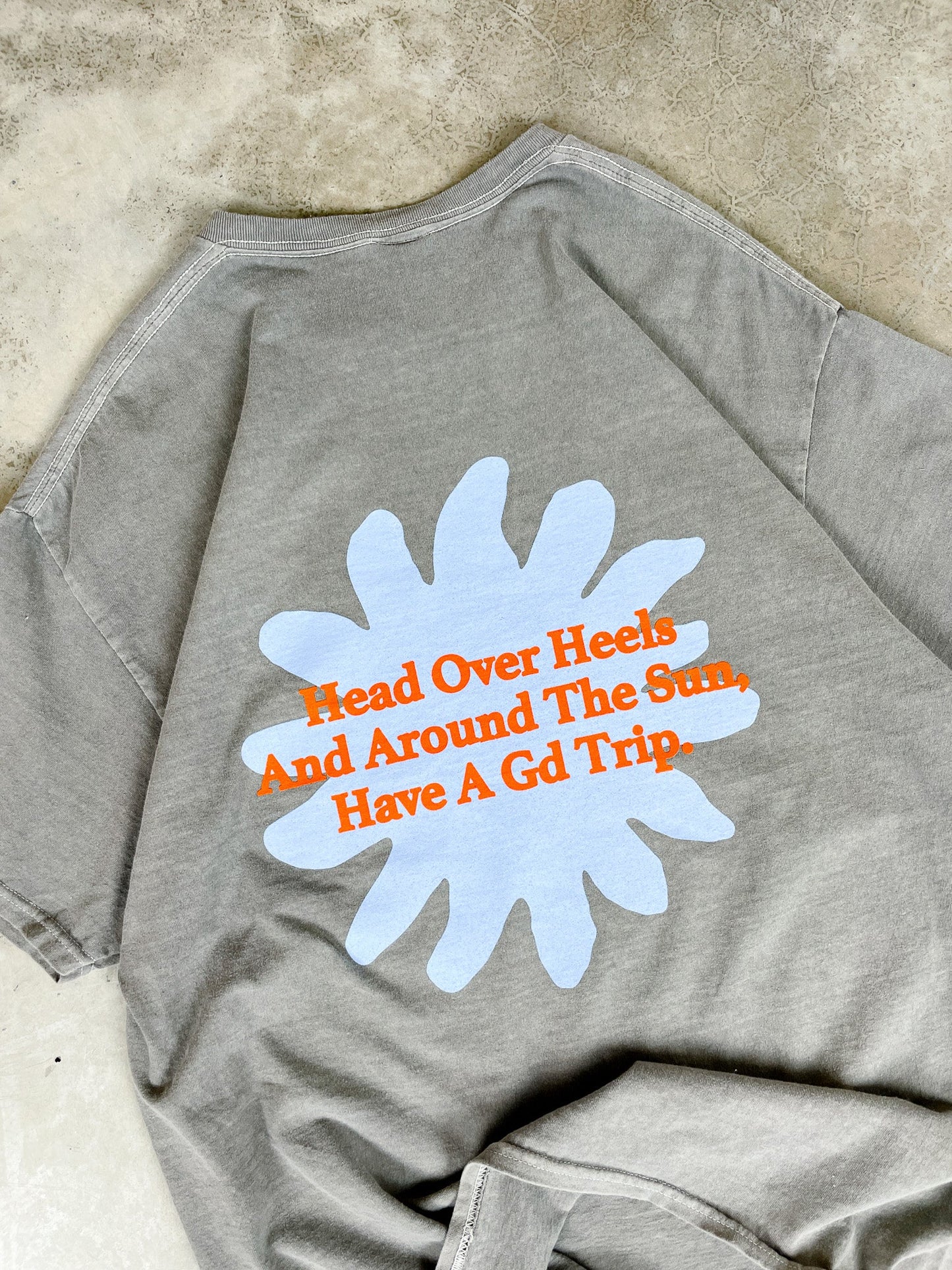 HAVE A GD TRIP 'Head Over Heels' Vintage Washed Tee - Dark Grey