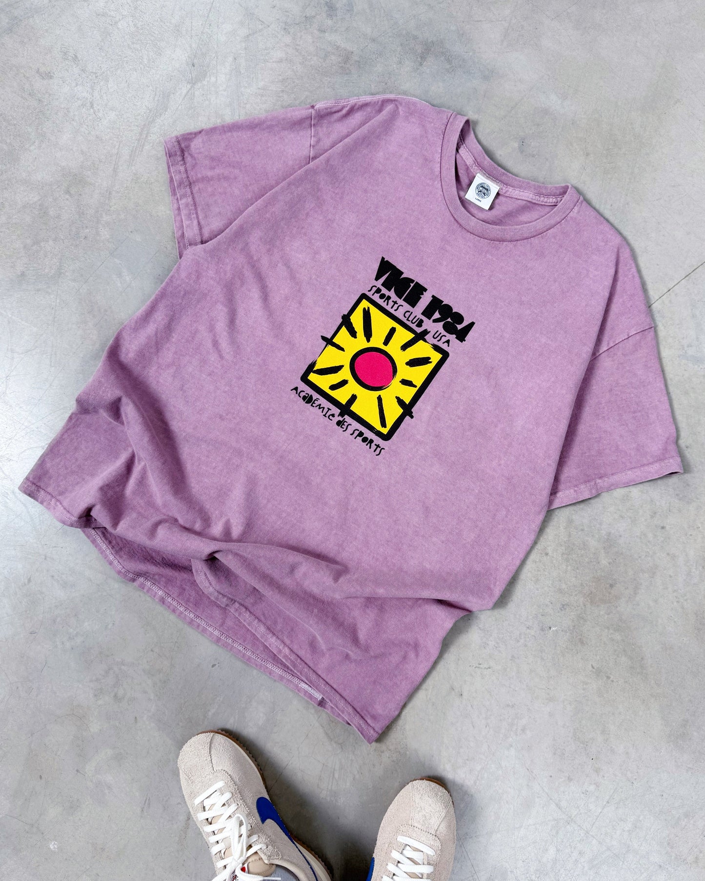 Vice 84 'Sun Sports Club' Vintage Washed Tee - Mauve