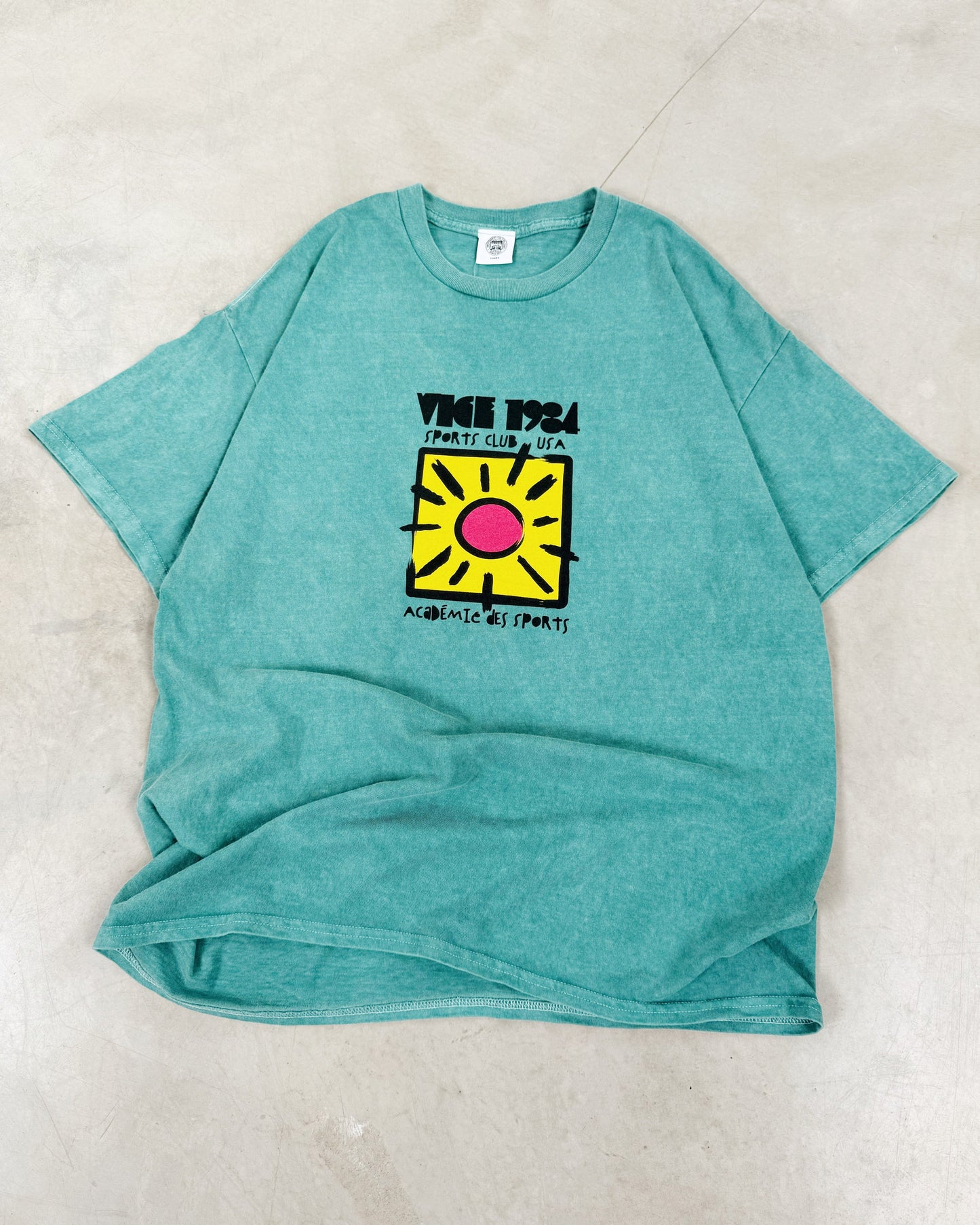 Vice 84 'Sun Sports Club' Vintage Washed Tee - Sage