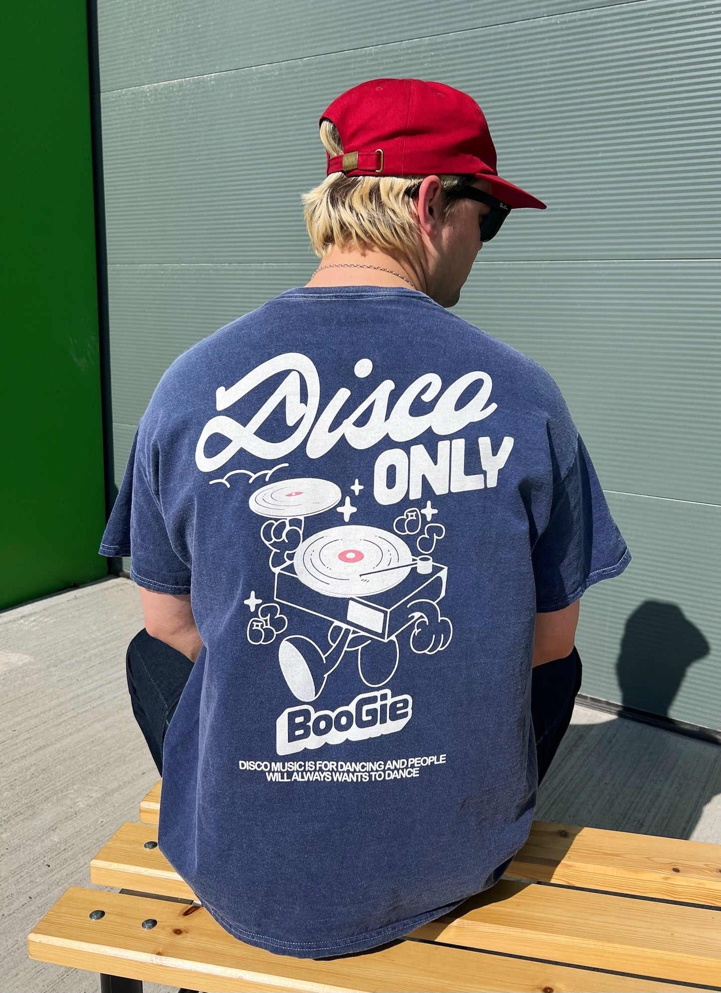 DISCO ONLY 'Time To Boogie' Vintage Washed Tee - Navy