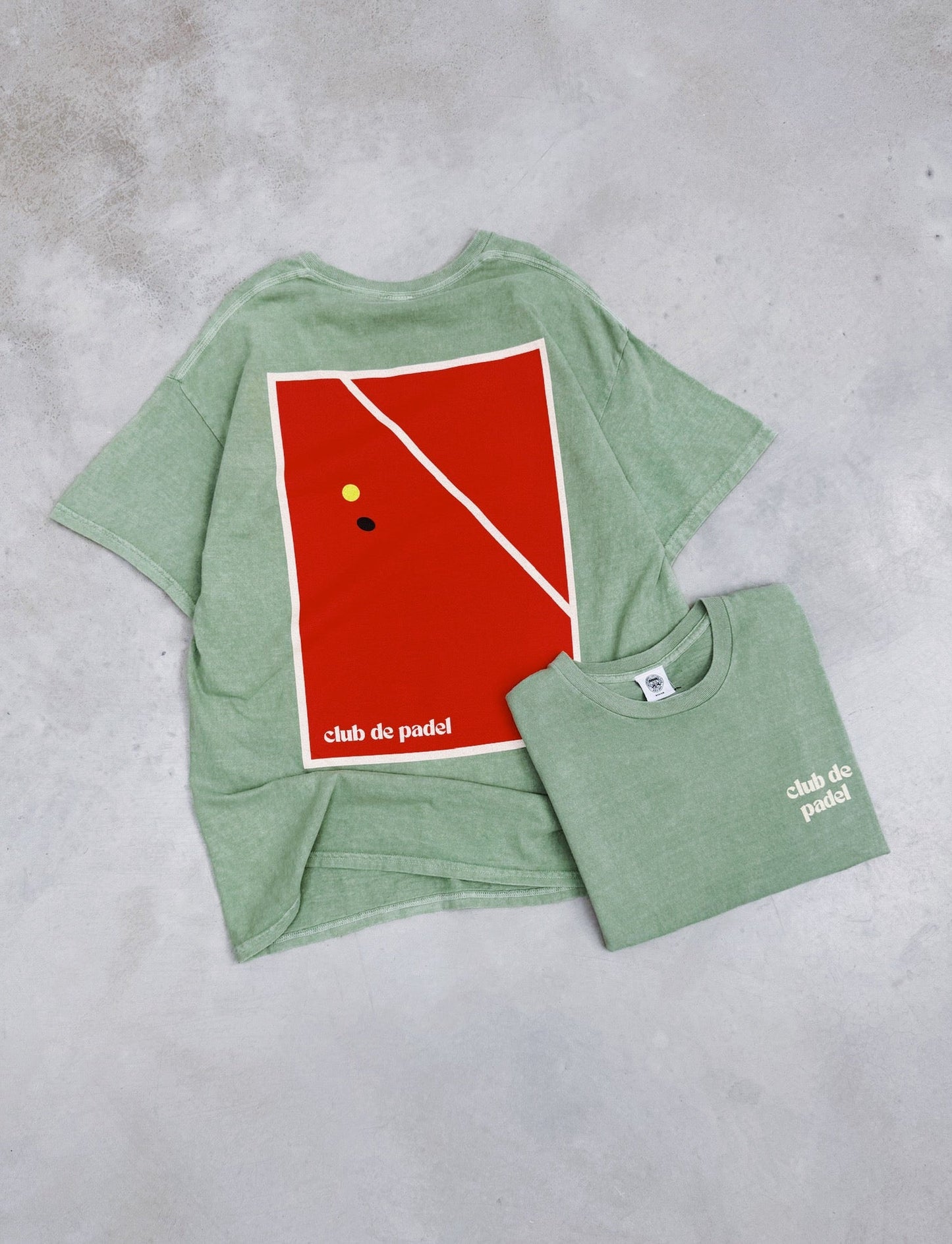 Club de Padel 'Bounce' Vintage Washed Tee - Jade Green