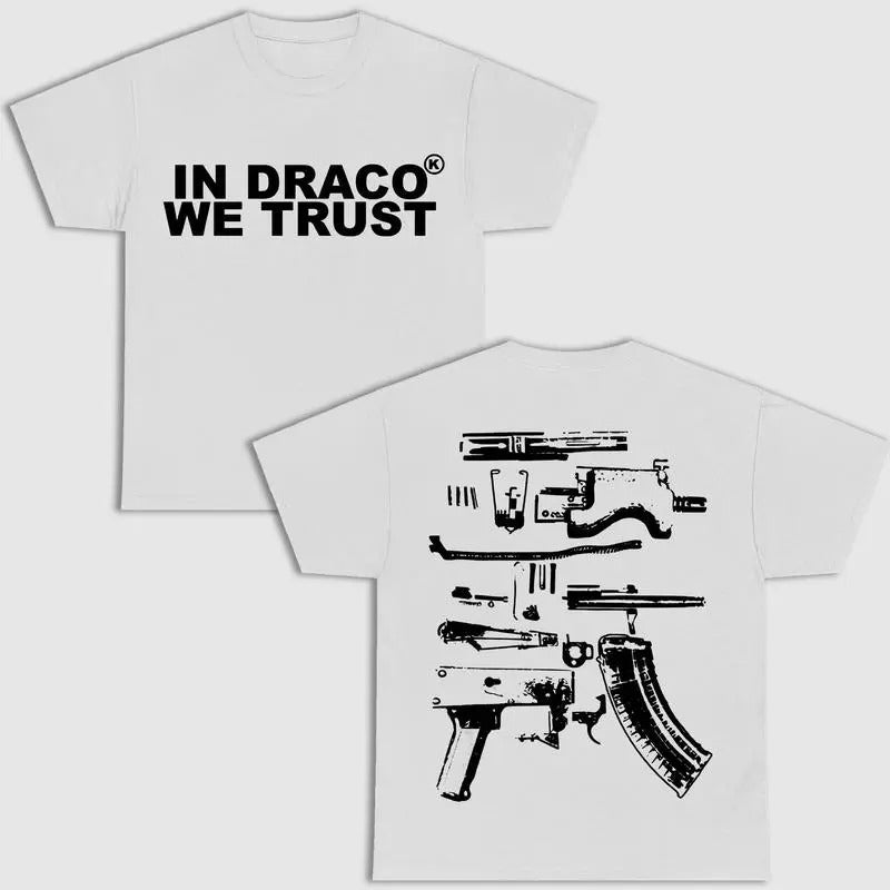 IN DRACO WE TRUST Letter print 2 Sides T-Shirt Hoodie, Sweatshirt | HypeCrazeTee.com