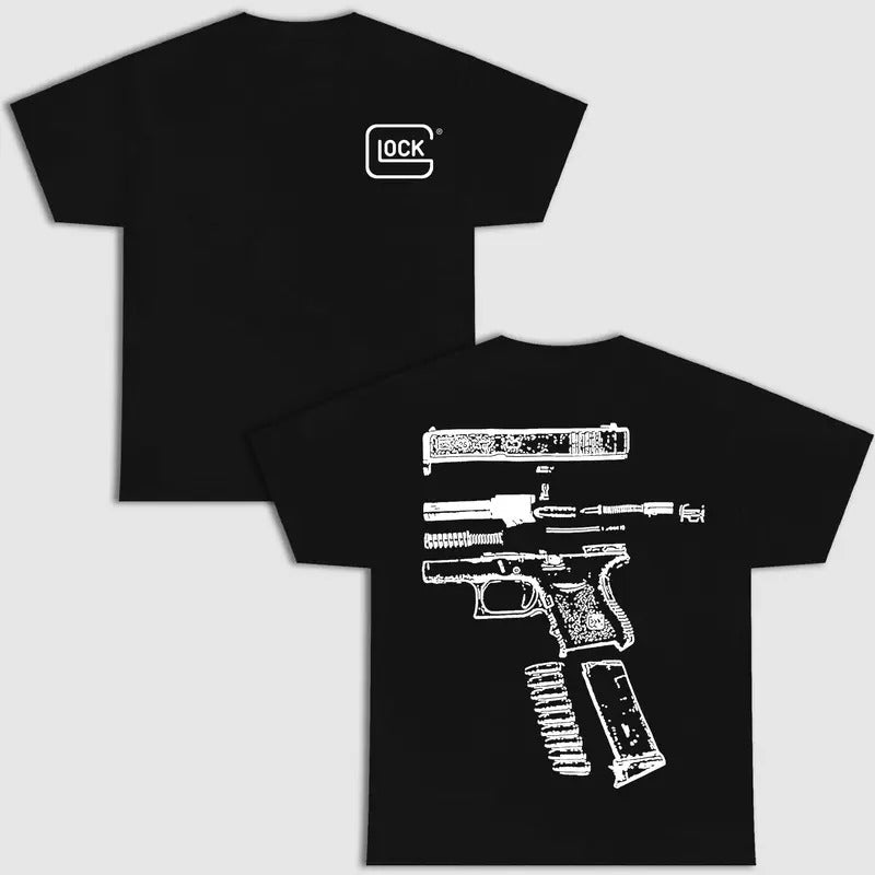 IN GLOCK WE TRUST DOUBLE SIDE MULTI COLOR SHIRT Menswear Top New Design Underwear Streetwear Hoodie, Sweatshirt