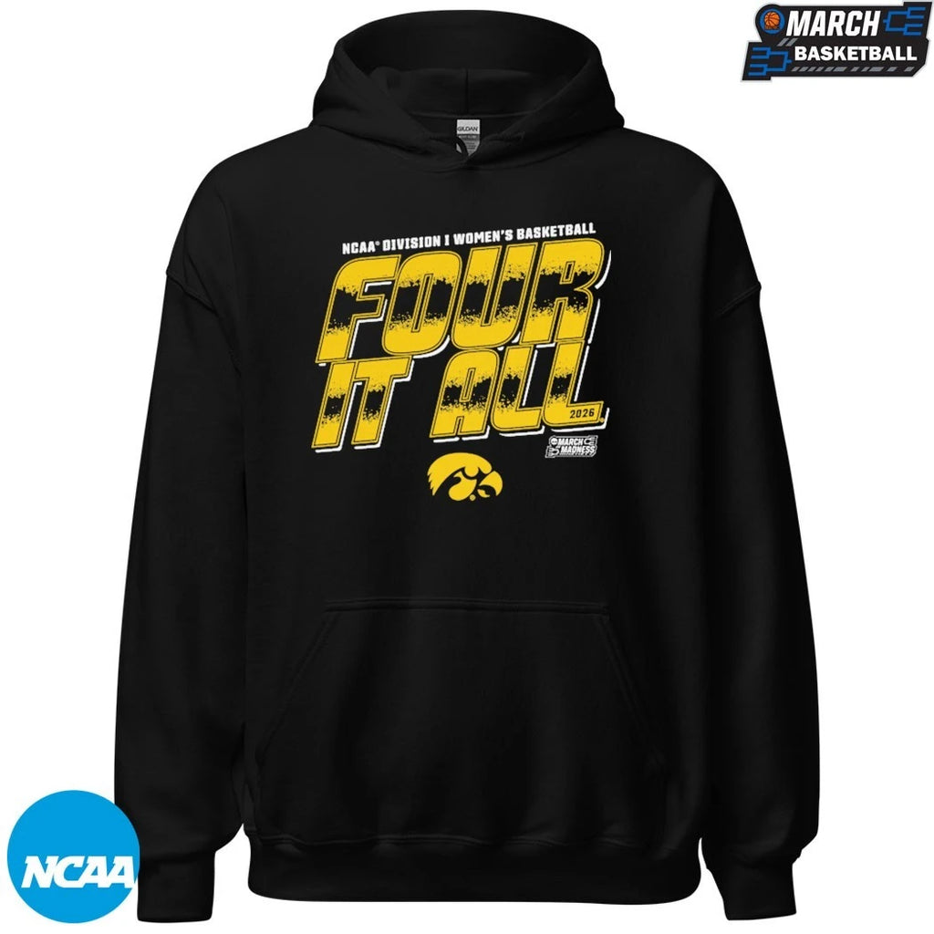 IOWA Hawkeyes 2026 NCAA Division I Women’s Basketball Four It All March Madness T-shirts