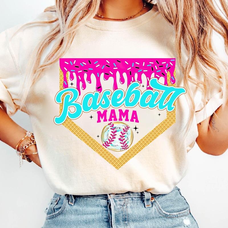 Ice Cream Cone Softball Mama Shirt, Retro Game Day Outfit, Sporty Fashion Hoodie, Sweatshirt | HypeCrazeTee.com