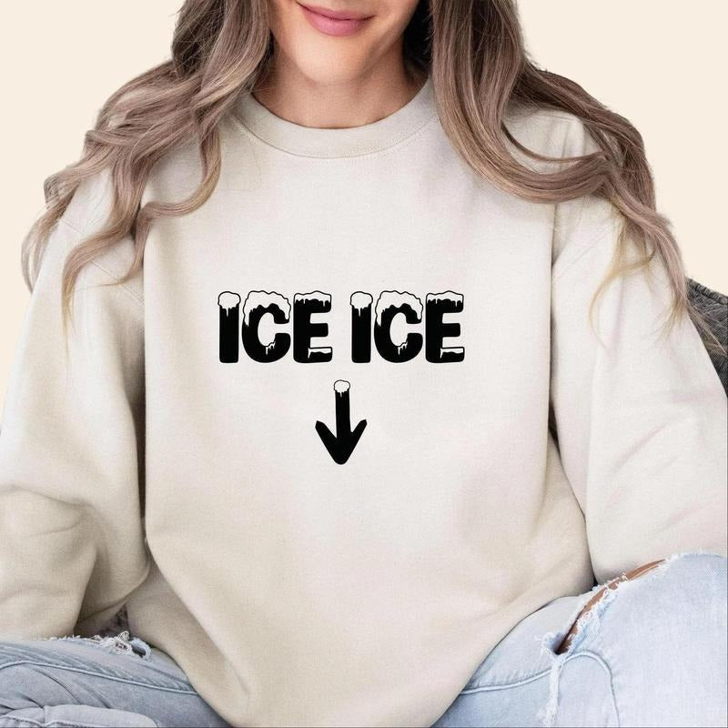 Ice Ice Baby Pregnancy Sweatshirt for Women New Mum Crewneck Baby Announcement Long Sleeve Shirt Maternity Gift Pullover...
