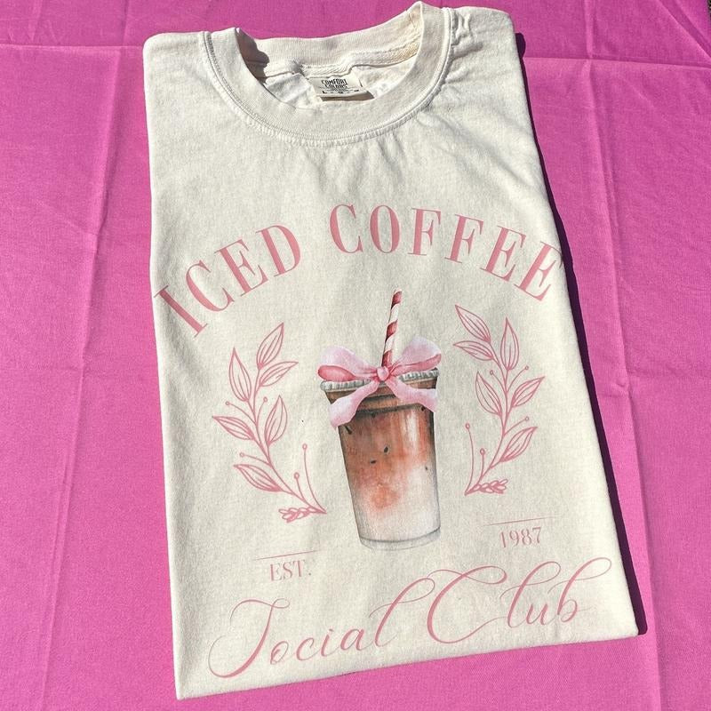 Iced Coffee Social Club Comfort Colors T-Shirt Hoodie, Sweatshirt | HypeCrazeTee.com