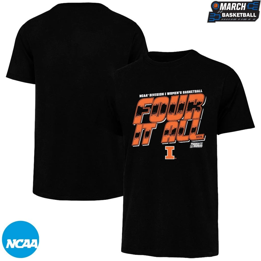 Illinois Fighting Illini 2026 NCAA I Women’s Basketball Four It All March Madness T-shirts