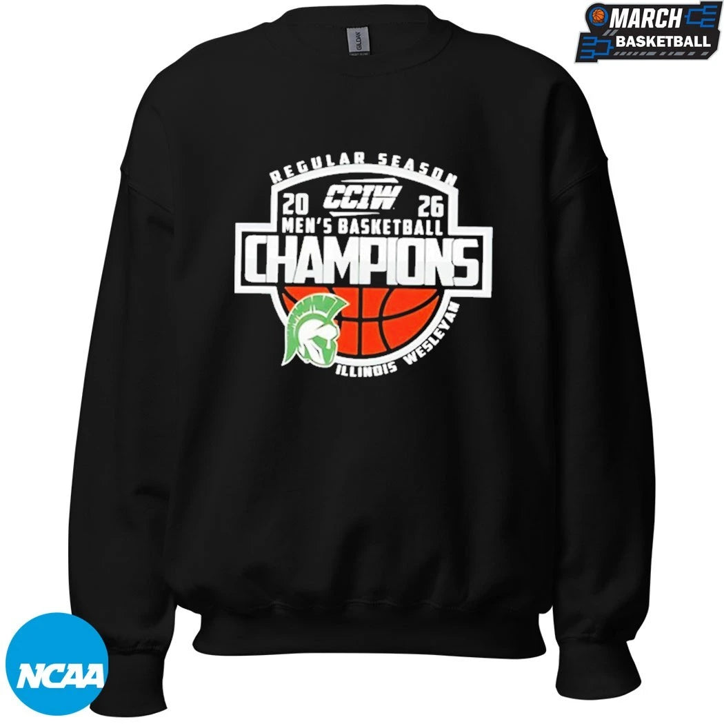 Illinois Wesleyan Men’s Basketball CCIW Regular Season Champions 2026 T-Shirts