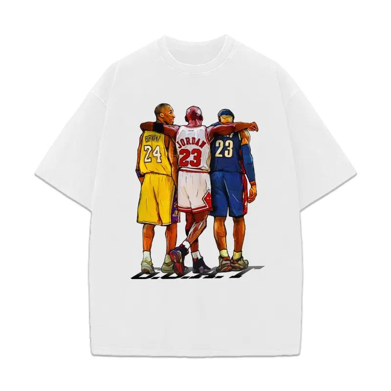 Illustrated Goats Three Basketball GOAT Tribute Graphic T-Shirt Crewneck Cotton Hoodie, Sweatshirt | HypeCrazeTee.com