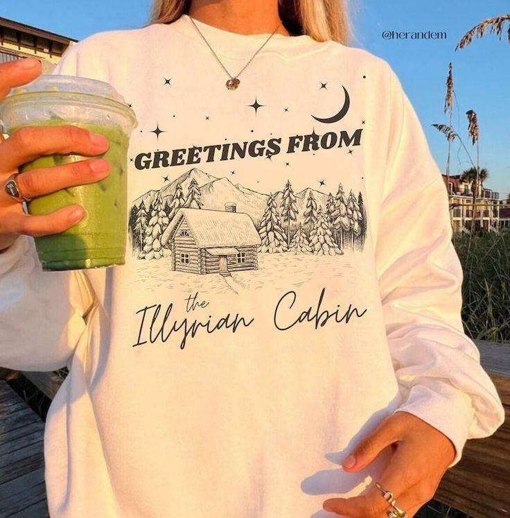 Illyrian Cabin Sweatshirt SJM Acotar Crewneck Bat Boys Feyre Rhysand Sweater Sarah J Maas Merch T-Shirts, Hoodie