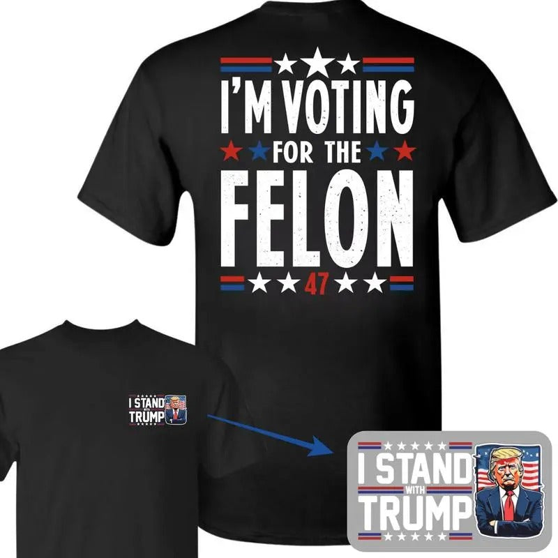 Im Vooting Feloon Cotton 2 Side Casual I Stand Trum Presi.Dent Vooting Shirt Trum Vance MA.GA Fan Shirt Trum Vance 2024 Make America Great Again DARLENE T-Shirts, Hoodie, Sweatshirt