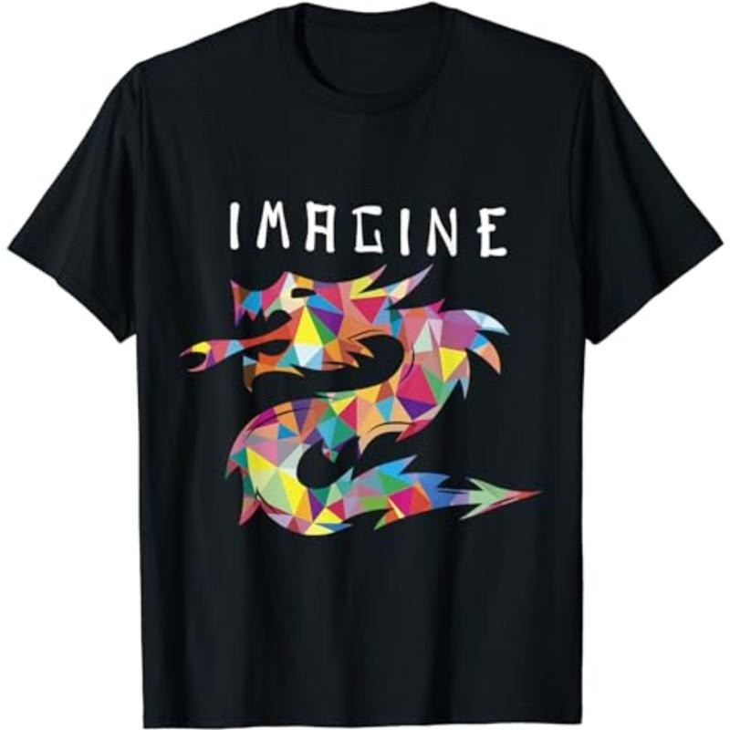 Imagine Fantasy Dragon Tattoo Style T-Shirt Menswear Top Underwear Tshirt Streetwear Tropical Streetwear Tropical Hoodie,...
