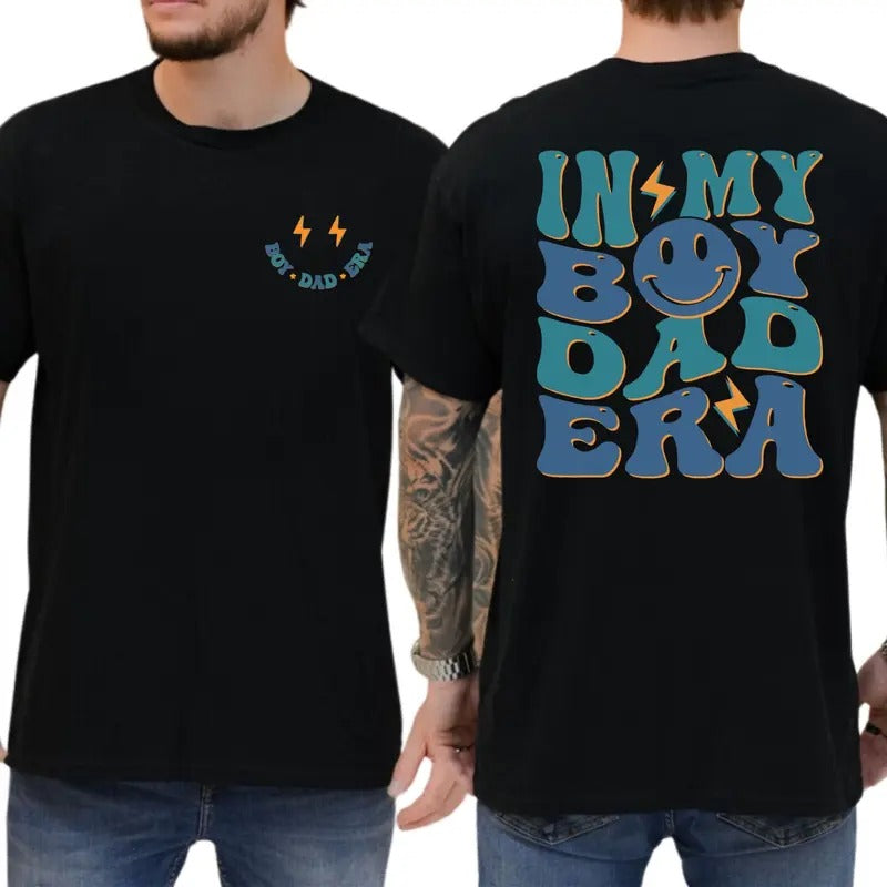 In My Boy Dad Era T-Shirt, New Dad Gender Reveal Tee, Cute Boy Dad Shirt, Ultra Soft Cotton Tee, Everyday Casual Wear...