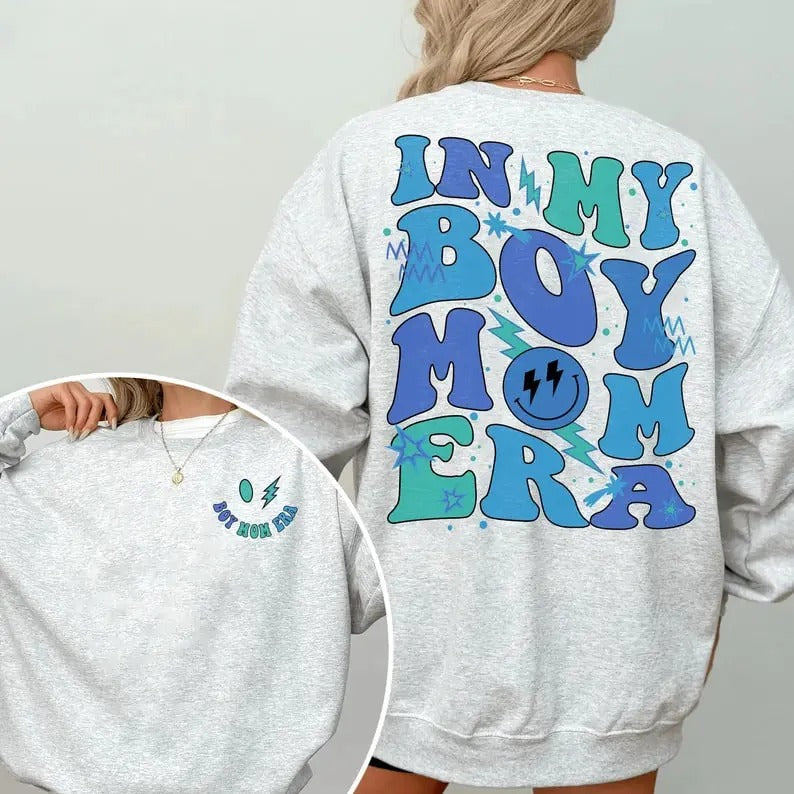 In My Boy Mom Era Sweatshirt, Boy Mama Shirt, Boy Mom Club, Boy Mom Shirt, Mothers Day Gift Hoodie | HypeCrazeTee.com