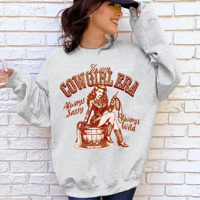 In My Cowgirl Era, Sassy, Western, Country Sweatshirt, Crew Neck, Women's, Crewneck T-Shirts, Hoodie | HypeCrazeTee.com
