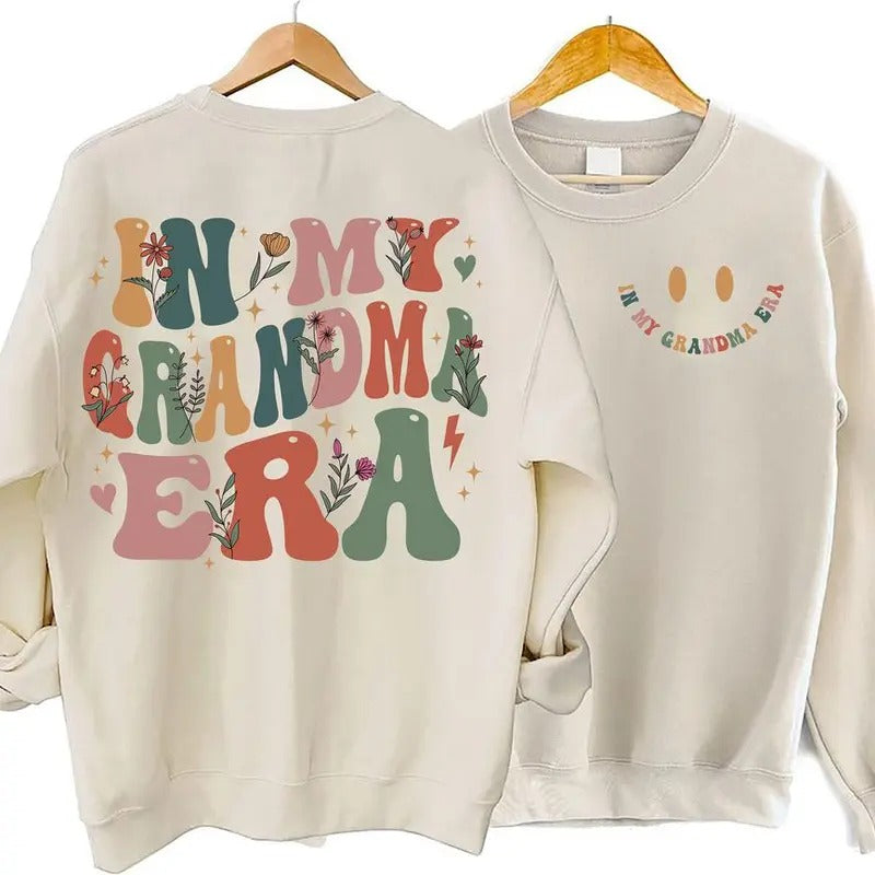 In My Grandma Era Sweatshirt: The Perfect Gift for New Grandmas! Pregnancy Announcement & Mother s Day Sweater Shop Cool...