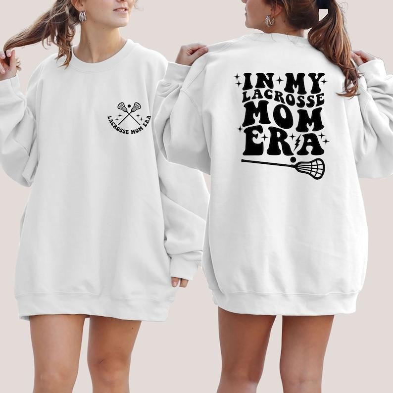 In My Lacrosse Mom Era Sweatshirt, LAX Mama Sweater, Retro Game Day Crewneck, Proud Lacrosse Mom Shirt, Team Mom Gift,...