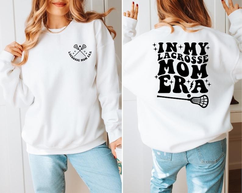 In My Lacrosse Mom Era Sweatshirt, Mama Hoodie, Retro Game Day Crewneck, Proud Lacrosse Mom Shirt, Goalkeeper Mom...