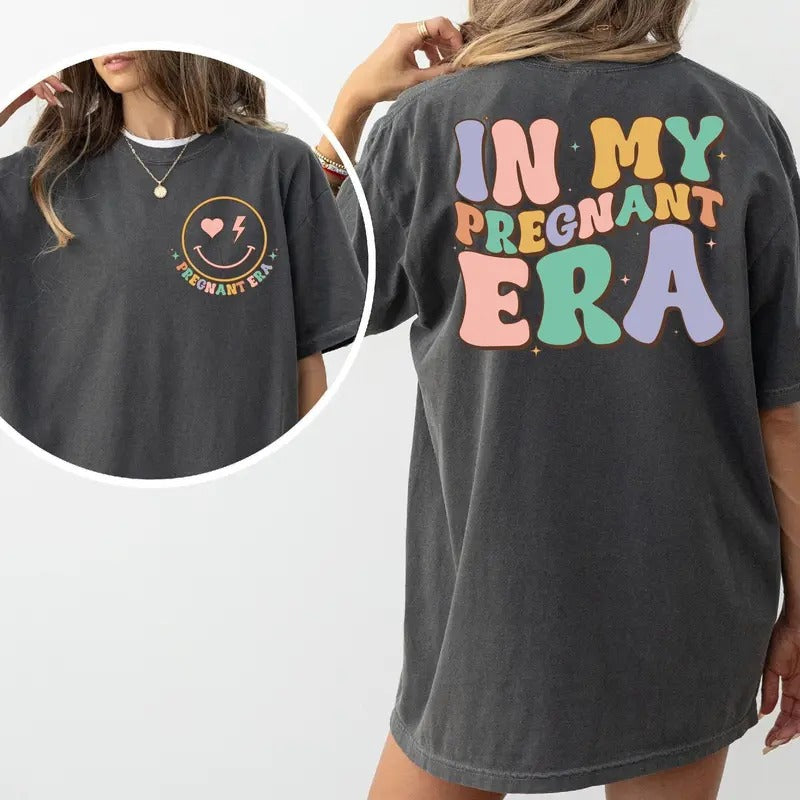 In My Pregnant Era Shirt, Pregnancy Reveal Shirt, Pregnancy Announcement Shirt, New Mom Gift, Cool Moms Shirt Hoodie,...