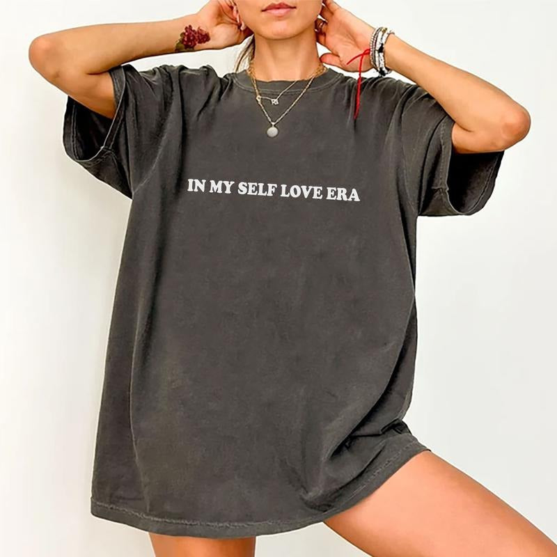 In My Self Love Era Shirt, Self Care Shirt For Women, Motivational Graphic Printed Women Shirt, Therapy Tee, Comfy...