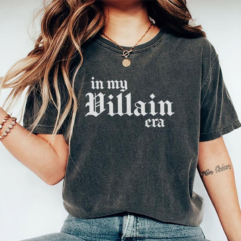 In My Villain Era Shirt, Booktok Unisex Graphic Printed Tee, Book Lover Unhinged Shirt, Dark Romance Tee, Independent...