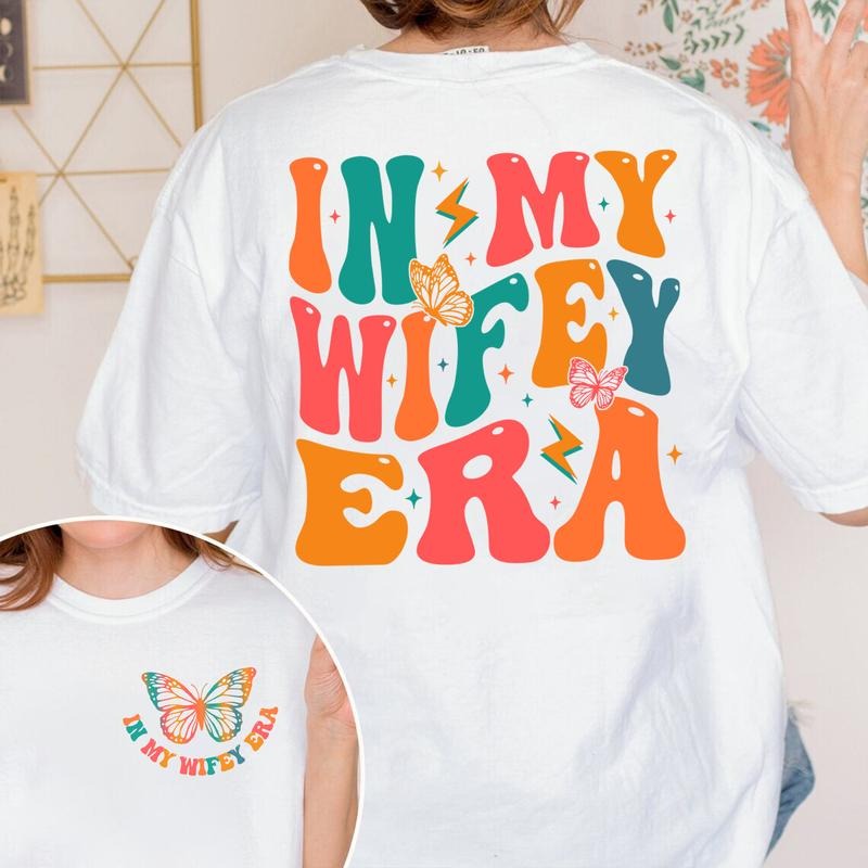 In My Wifey Era T-shirt, Wife Shirt, Wifey Tee, Gift for Wife, Funny Wife T-shirt, Retro Concert Cotton Fabric Hoodie,...
