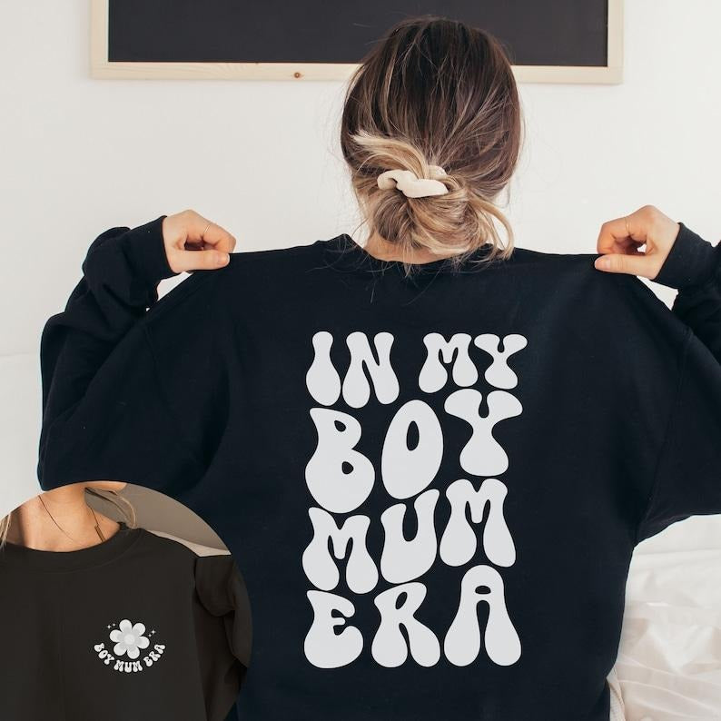 In my boy mum era sweatshirt, cool mamas club, gift for mum, cute mum jumper, mum tee, new boy mama, gender reveal shirt,...