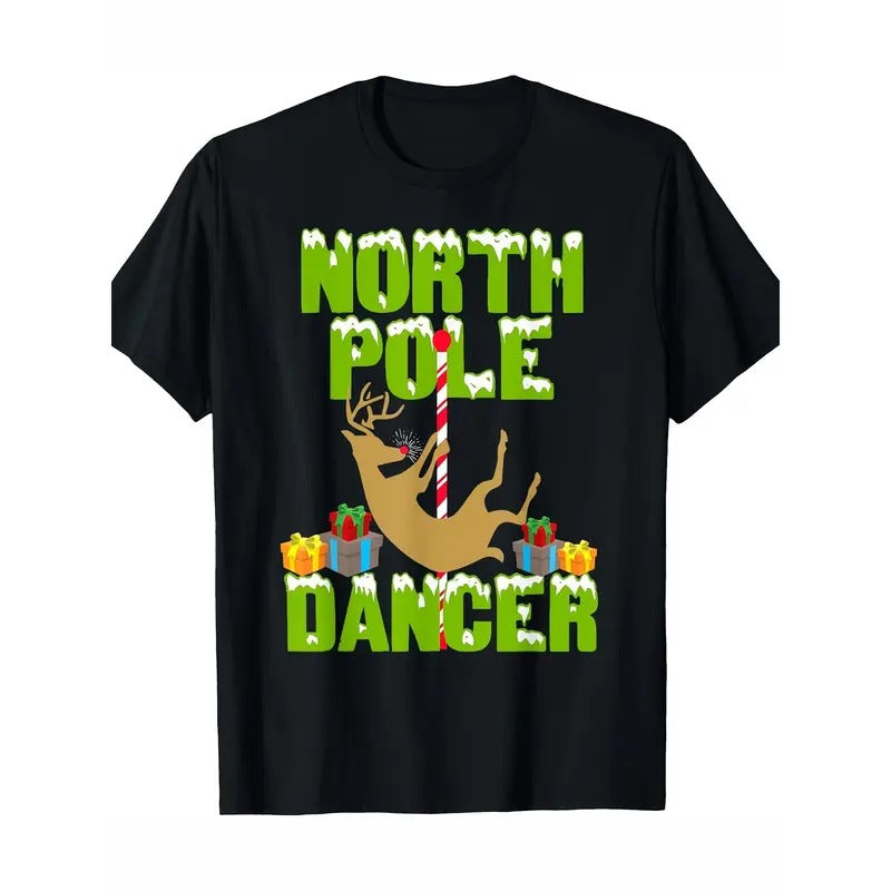 Inappropriate Christmas Shirts Funny NORTH POLE DANCER T-Shirt Made in USA Hoodie, Sweatshirt | HypeCrazeTee.com