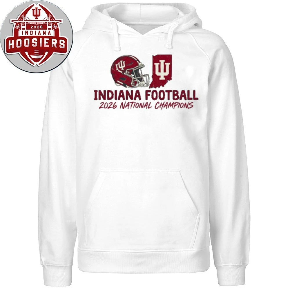 Indiana Football 2026 National Champions Sports Fan Helmet And Map Tee Shirt