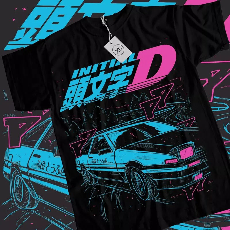 Initial D Itsuki Fujiwara T-Shirt Anime Manga Movie Unisex Black Shirt All Sizestyle{n002}2 Hoodie, Sweatshirt
