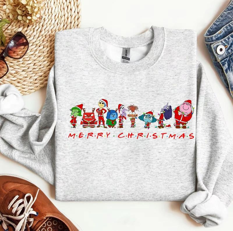 Inside Out Characters Christmas sweatshirt, Inside Out 2 Tees, Inside Out Merry Christmas, Very Merry Christmas Gift,...
