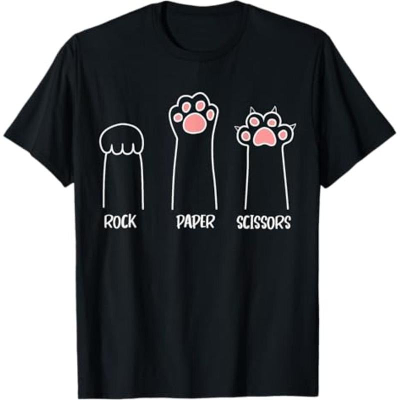 Introvert Cat Animal Rescue Pet Lover Apparel Rock Paper Scissors Hand Game Cute Paw Funny Cat T-Shirt Hoodie, Sweatshirt