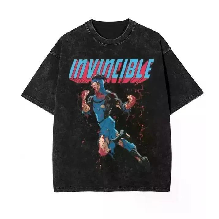 Invincible Superhero Anime-Inspired Cotton T-Shirt for Menand Women- Retro Hip Hop Streetwear Short Sleeve Crew Neck...