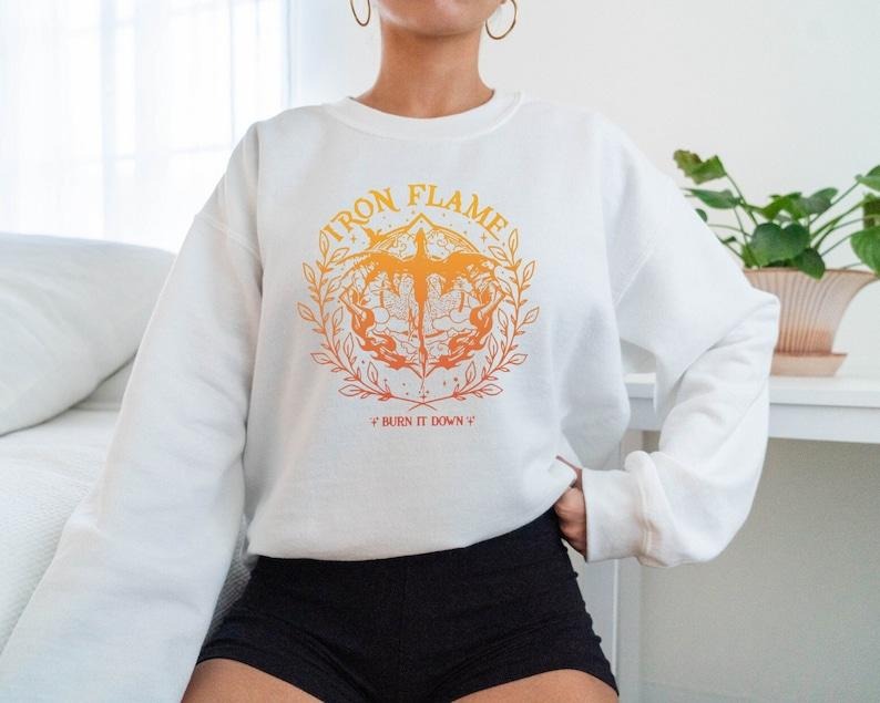 Iron Flame Sweatshirt, Fourth Wing  Hoodie and Sweater; T-shirt | HypeCrazeTee.com